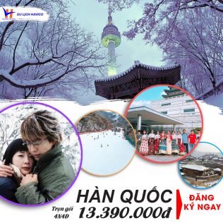 DU LỊCH HÀN QUỐC – TRƯỢT TUYẾT MÙA ĐÔNG 4N4Đ